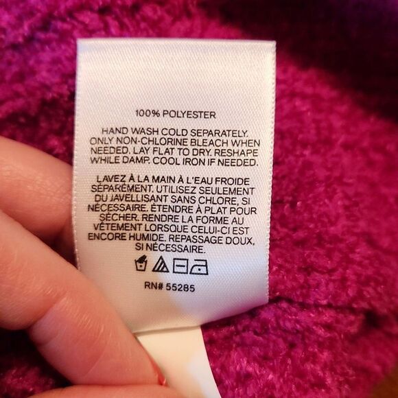 Express V-Neck Fuzzy Stretch Cozy Oversized Knit Sweater, Small, Fuchsia Pink - Picture 7 of 7